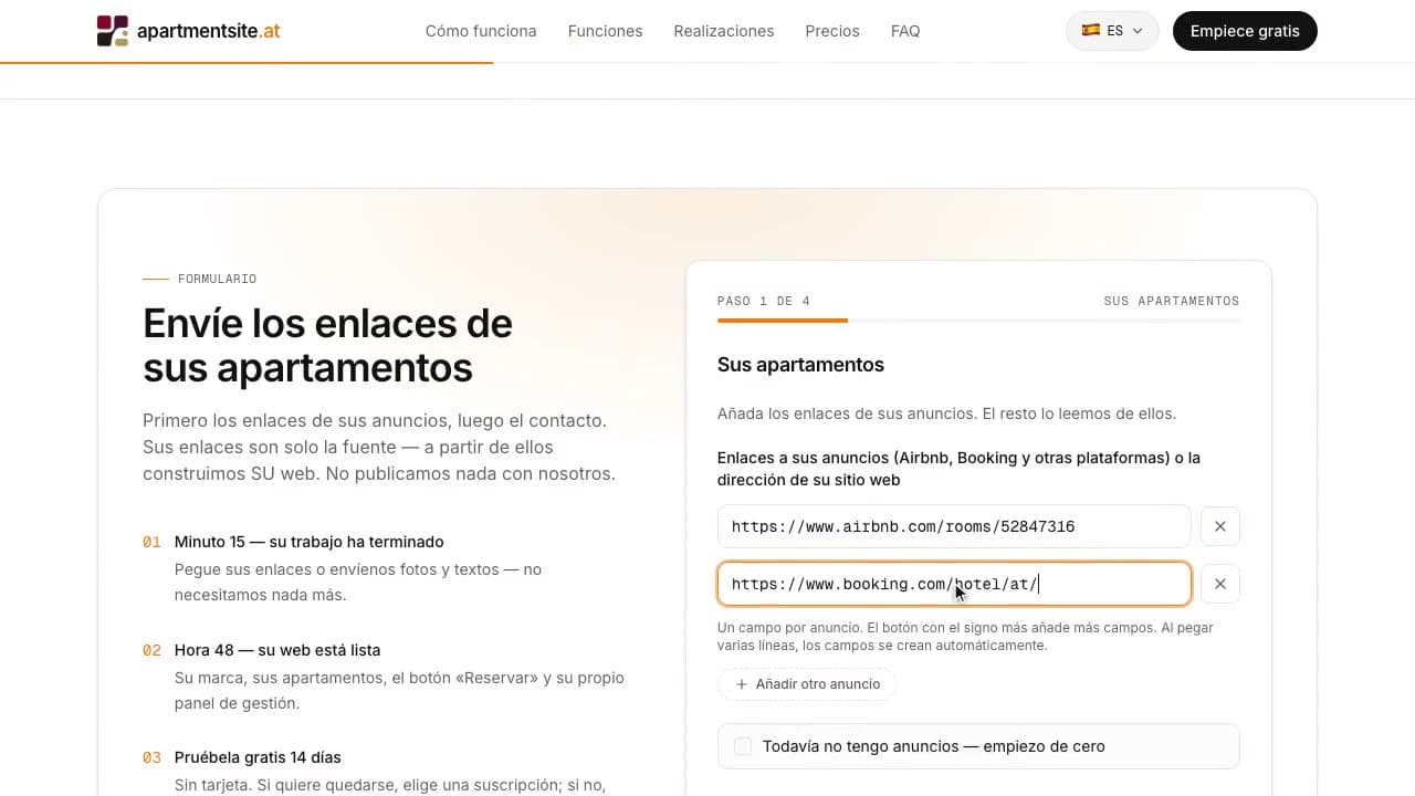 De sus enlaces al sitio web terminado — en 49 segundos