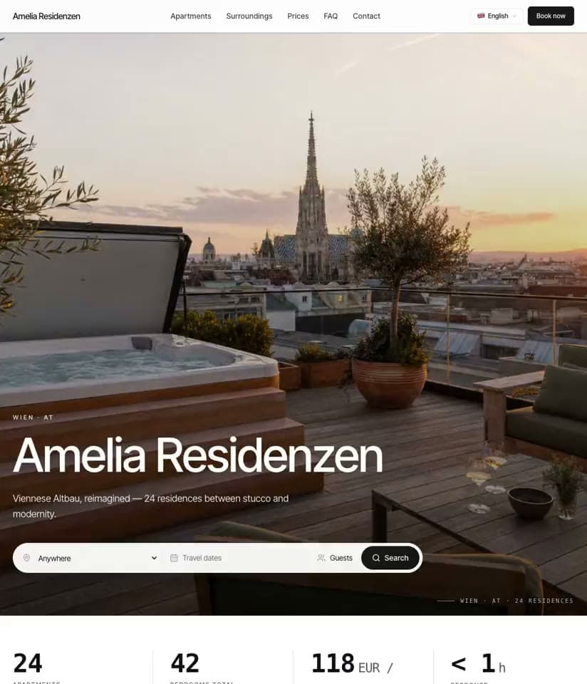 Ovako će Vaša web-stranica izgledati — ovdje u verziji naše izložbene marke.